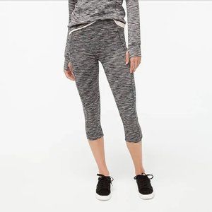 J Crew Womens Cropped Leggings Space Dye Black Shadow Side Pocket size Small